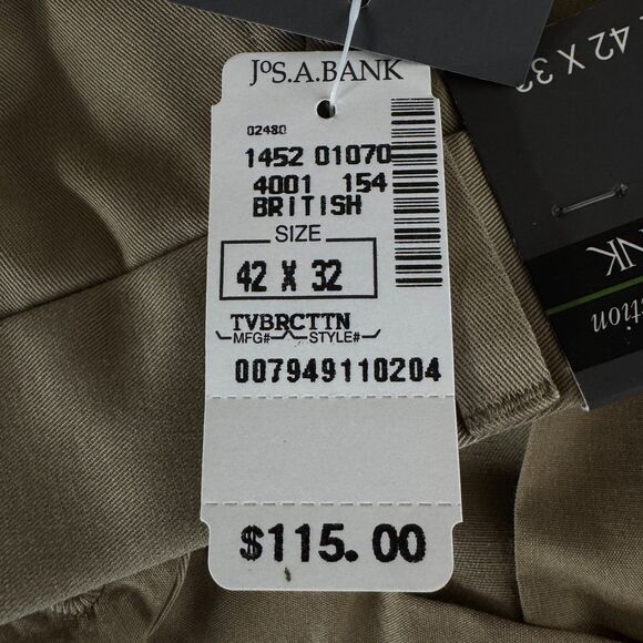 New JoS. A. Bank Travelers Brushed Twill Pant Wrinkle Resistant Mens Size 42x32 - Picture 6 of 8